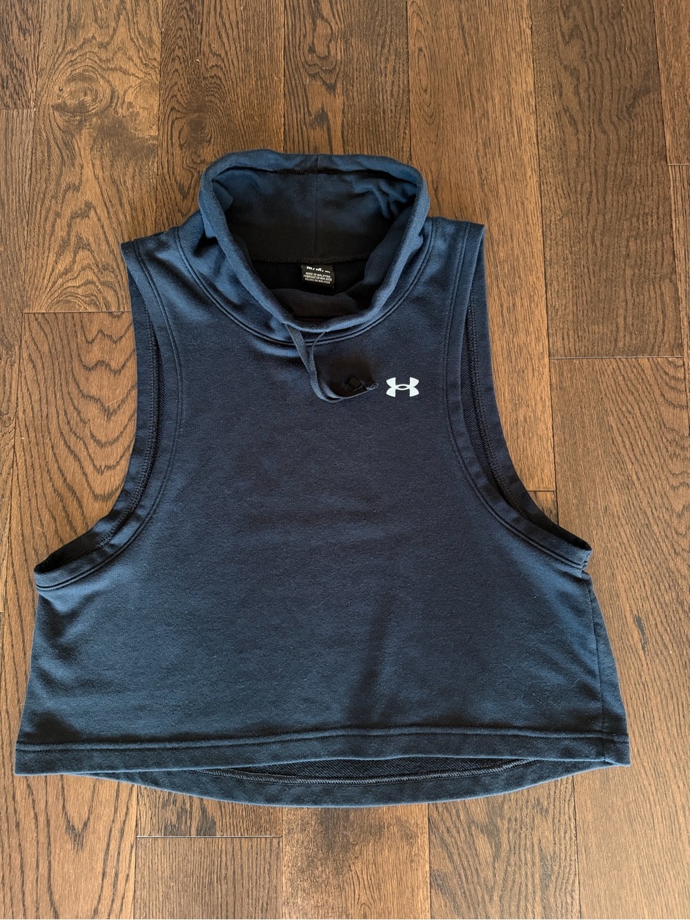 Under Armour Women's Navy Sleeveless Crop Hoodie Tank
